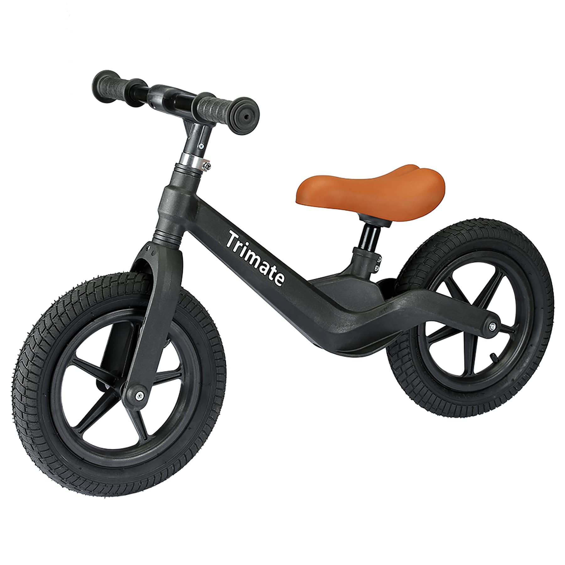 Toddler Balance Bike, Black - No Pedal Sport Bike for 3-5 Year Olds, 12" Inflated Tire, for Boys and Girls with Inseam 16" - 21"