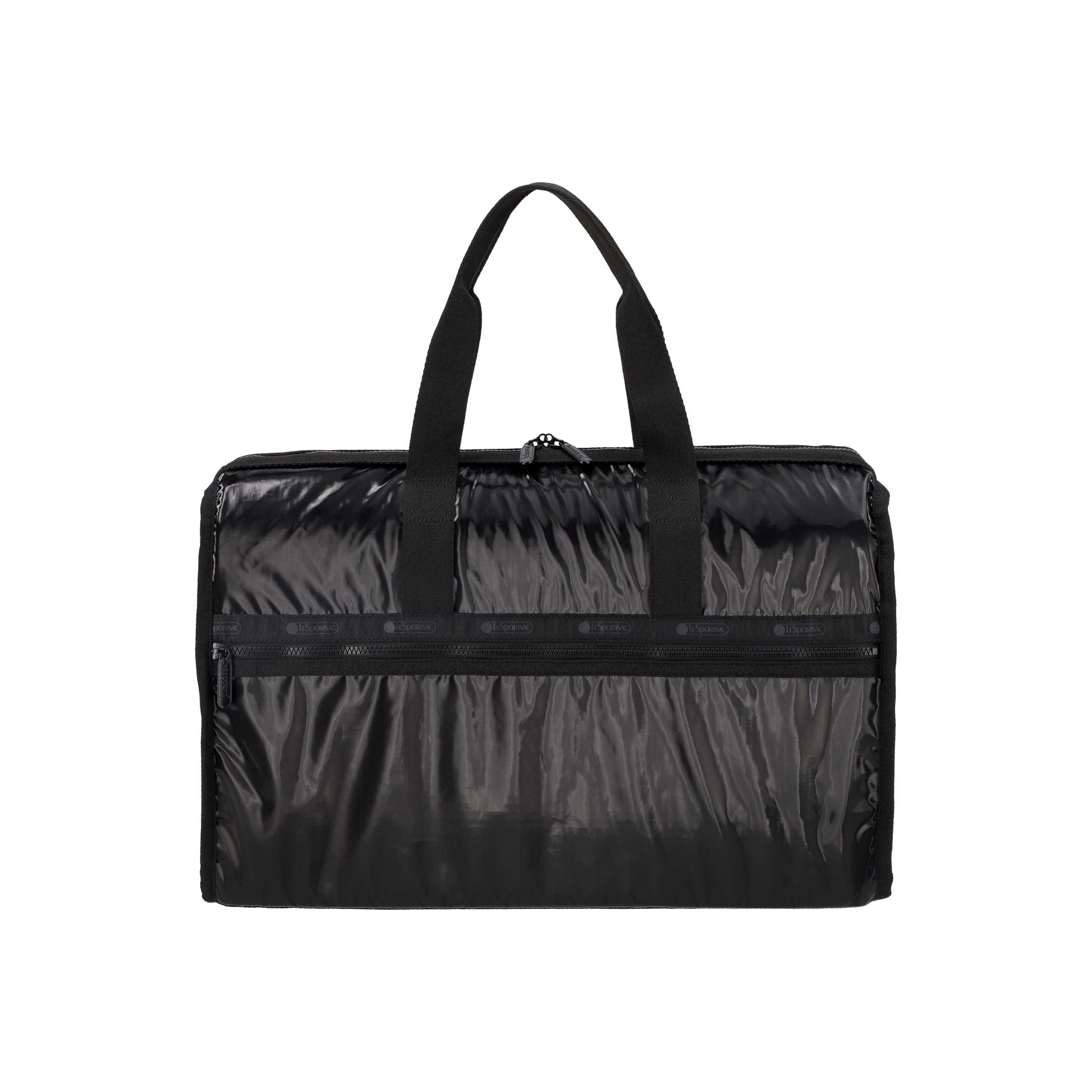 LeSportsac Große Deluxe-Wochenendtasche, Schwarz glänzend, Einheitsgröße