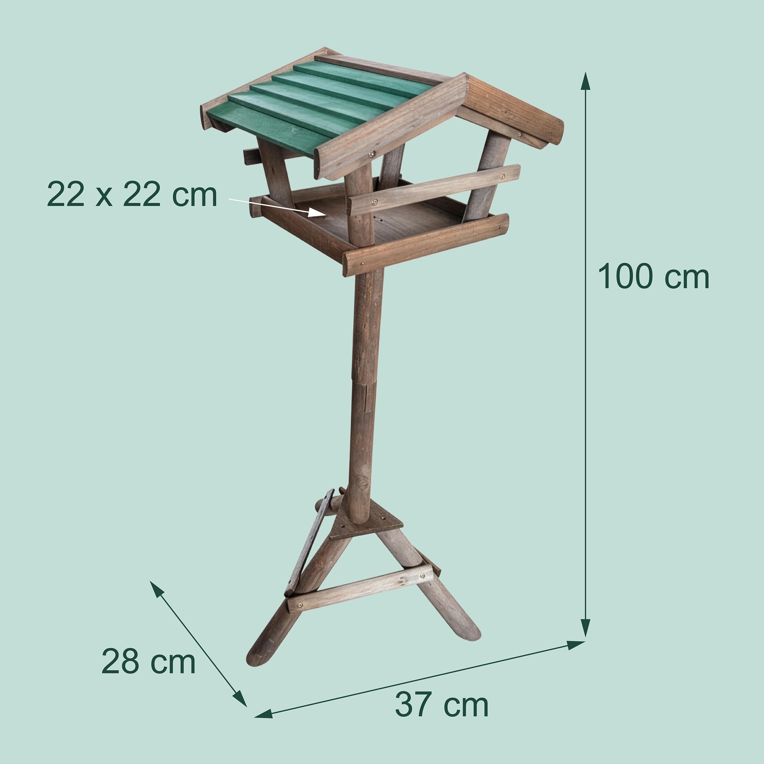 Relaxdays Casetta per Uccelli con Supporto HLP 100 x 37 x 43 cm Nido Uccellini in Legno mangiatoia