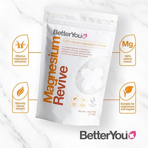 Miniatura 3 de BetterYou Magnesium Revive Bath Flakes - Sales de baño con magnesio - Pomelo energizante y eucalipto - Calmante muscular y salud de la piel - 1.6