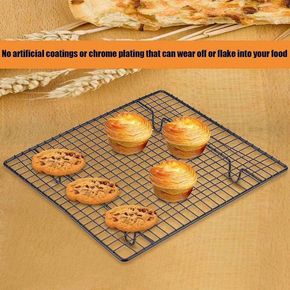 Stainless Steel Cooling and Baking Rack, Nonstick Grill Tray for Biscuit, Cake, Bread, Anti-Rust Cooking Grid with Air Circulation Design