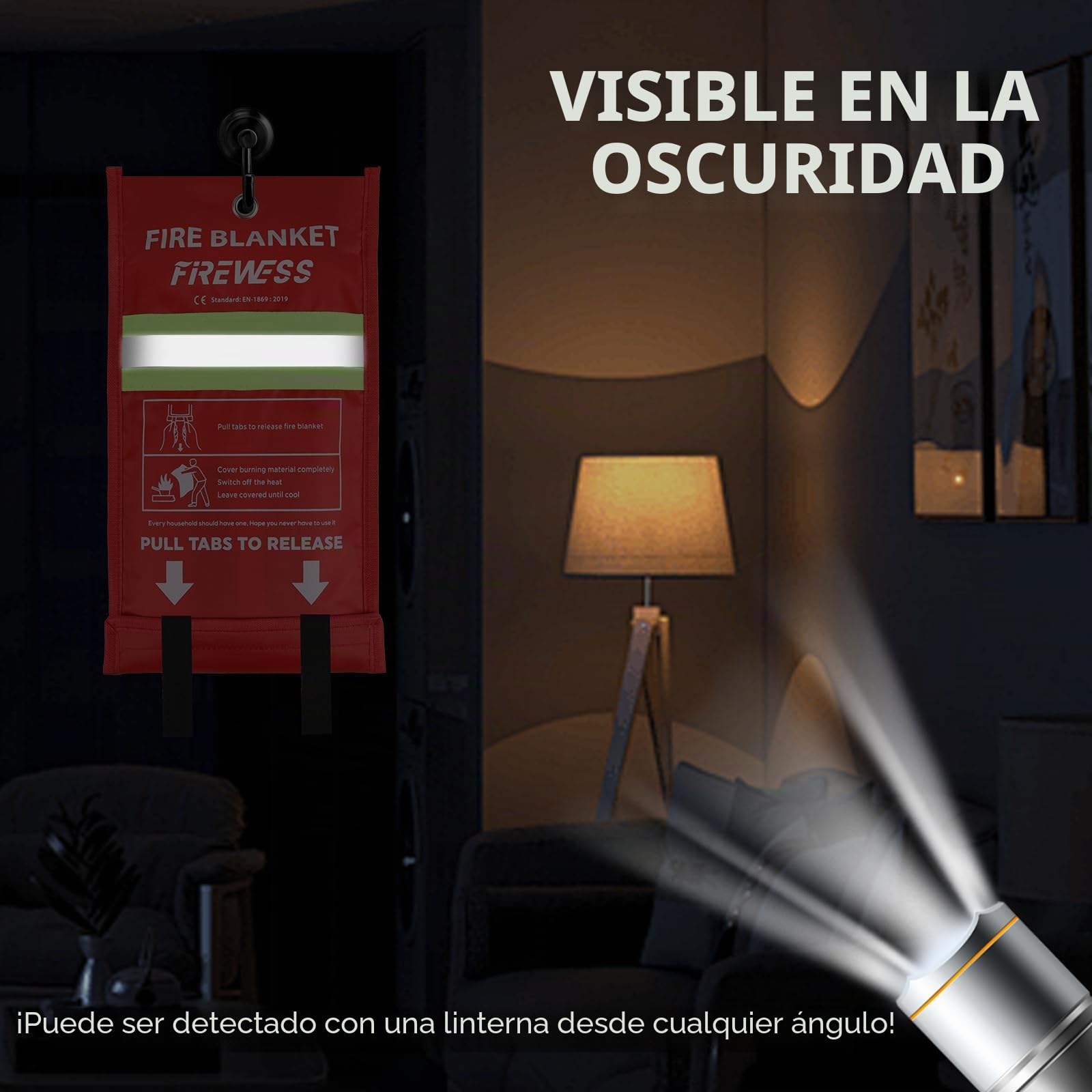 Manta Ignifuga, 1 Piezas - de Fibra de Vidrio, Manta de Emergencia contra Incendios para Cocina