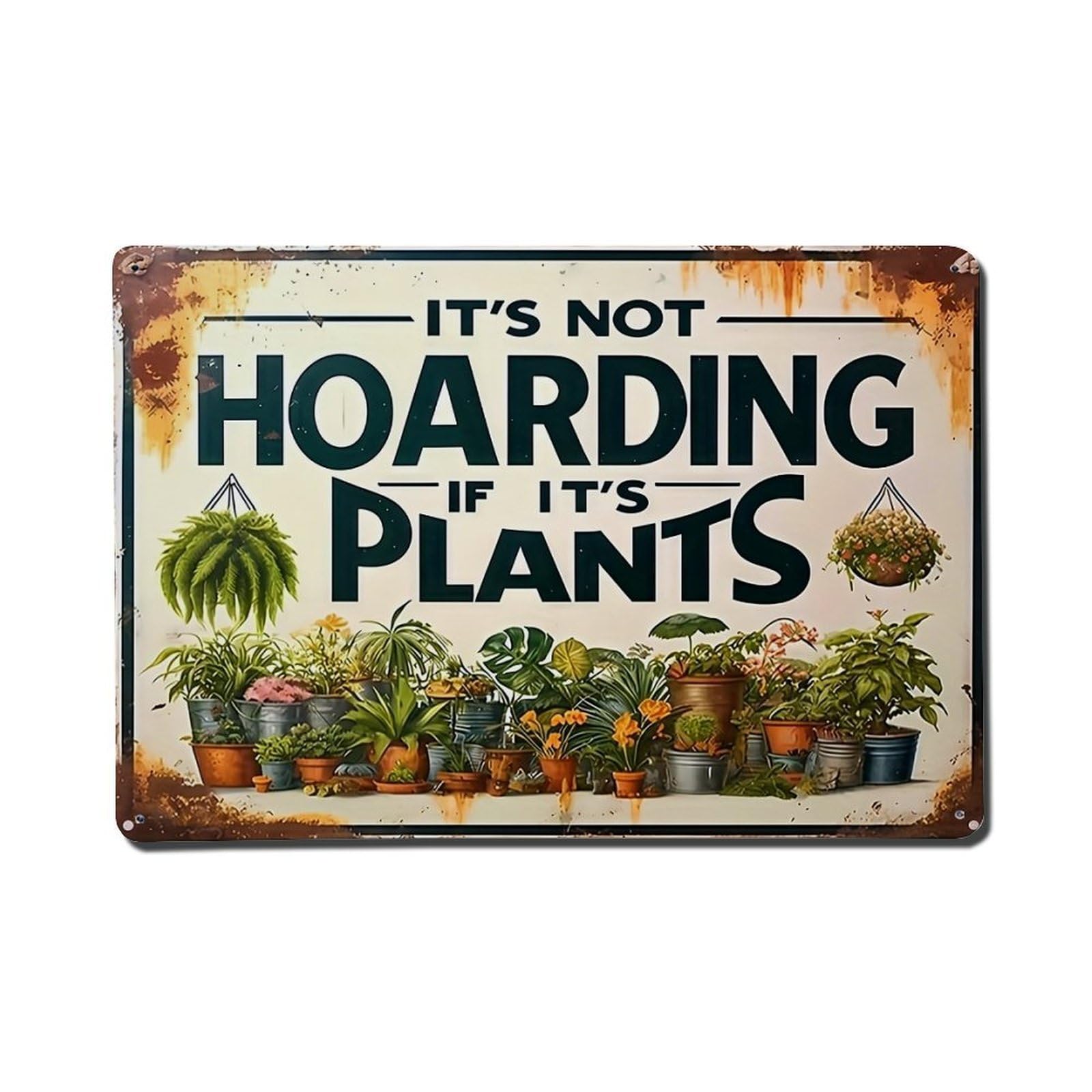 Plant Collection Sign Art Retro Metal Tin Sign, Vintage Metal Poster for Home, Gaming Room, Studio Workshop,Bar,Garage Wall Art Decor 8x12 Inch