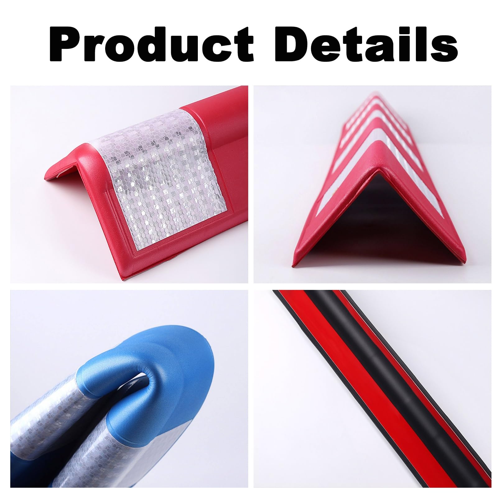 Protector De Pared para Garaje De 31,5", Protector De Esquinas De Pared Autoadhesivo De Espuma Reflectante De Alta Visibilidad para Estacionamientos Y Almacenes Industriales(Blue White,4pcs)