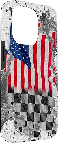 Vista 36 de iPhone 12 mini Car Racing bandera estadounidense pit crew Case