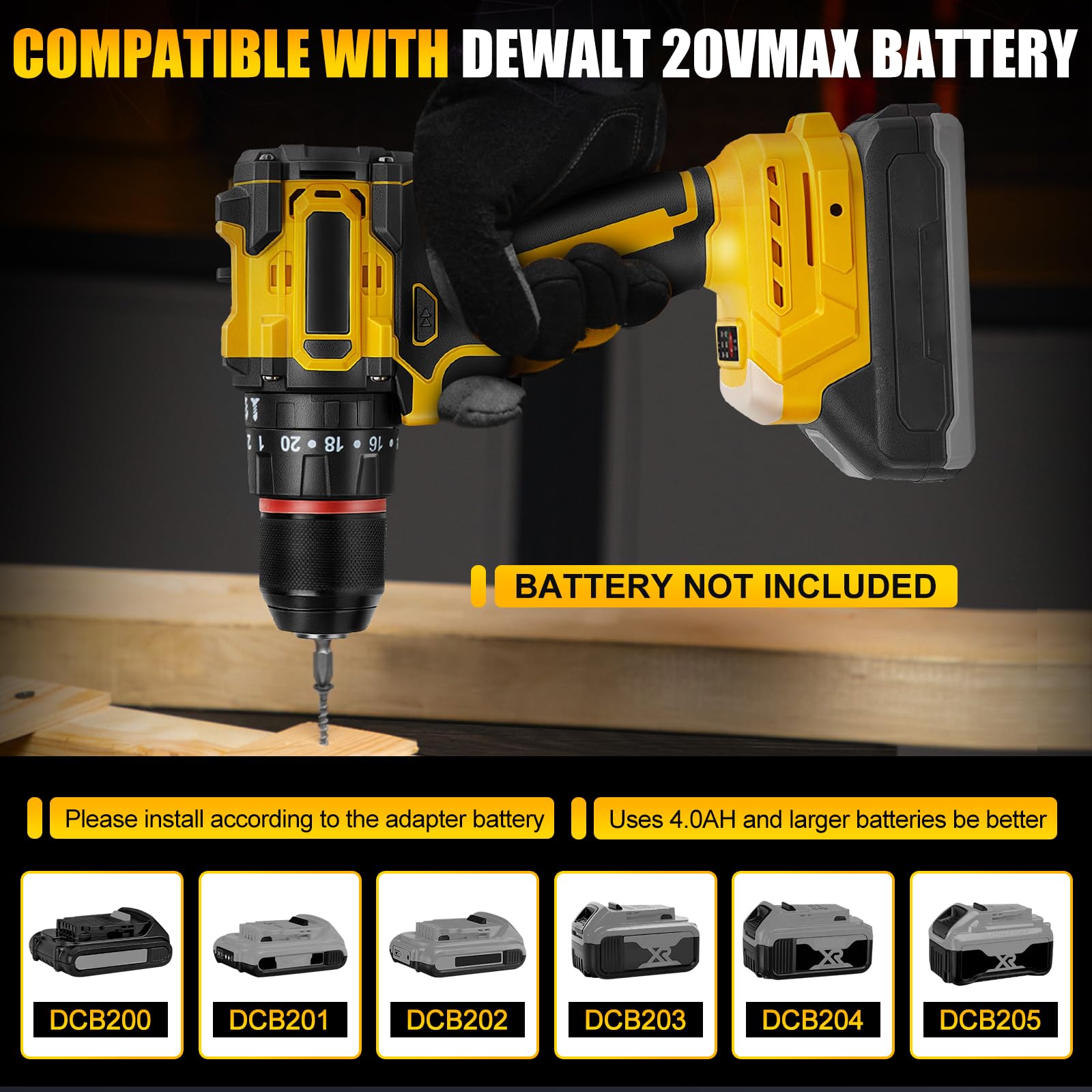 Wiertarko-wkrętarka akumulatorowa zestaw 2 w 1, wiertarka akumulatorowa kompatybilna z Dewalt 18 V 20 V (bez akumulatora), wkrętarka akumulatorowa mała wiertarko-wkrętarka udarowa, 27 x akcesoria 25 +