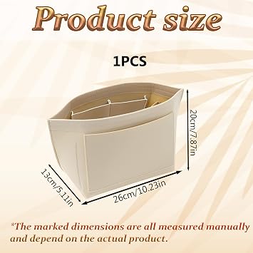 Bag Insert Organizer for Longchamp, Beige Purse Insert Organizer with Zipper, Multi Pocket Felt Handbag Wallet Organizers, Folding Tote Bag Organize (M)