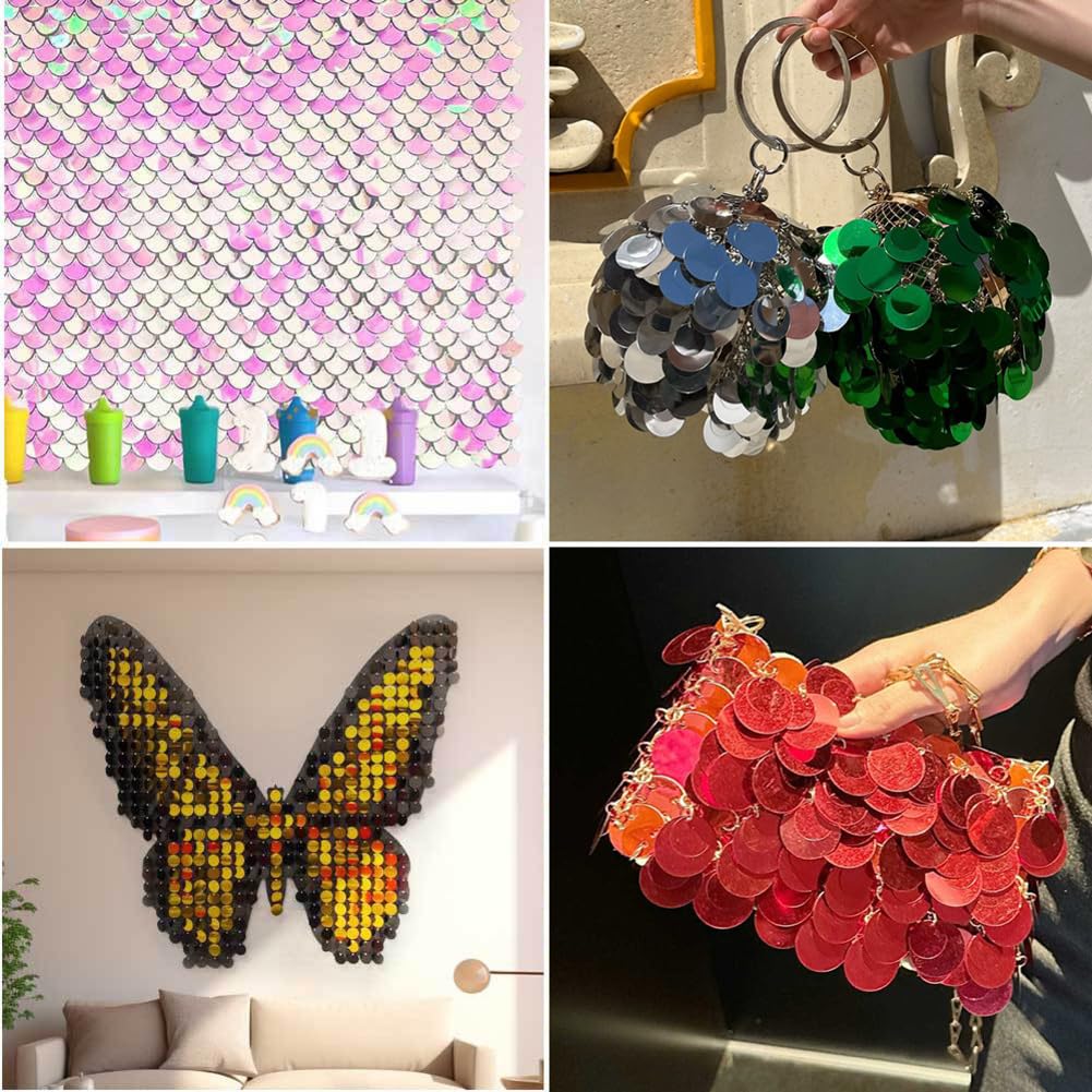 Cekiny duże 500 g do kostiumów scenicznych, do tańca, butów, torebek, DIY, do projektów rękodzielniczych, akcesoriów, na scenę, festiwale, karnawał, Halloween, dekoracja