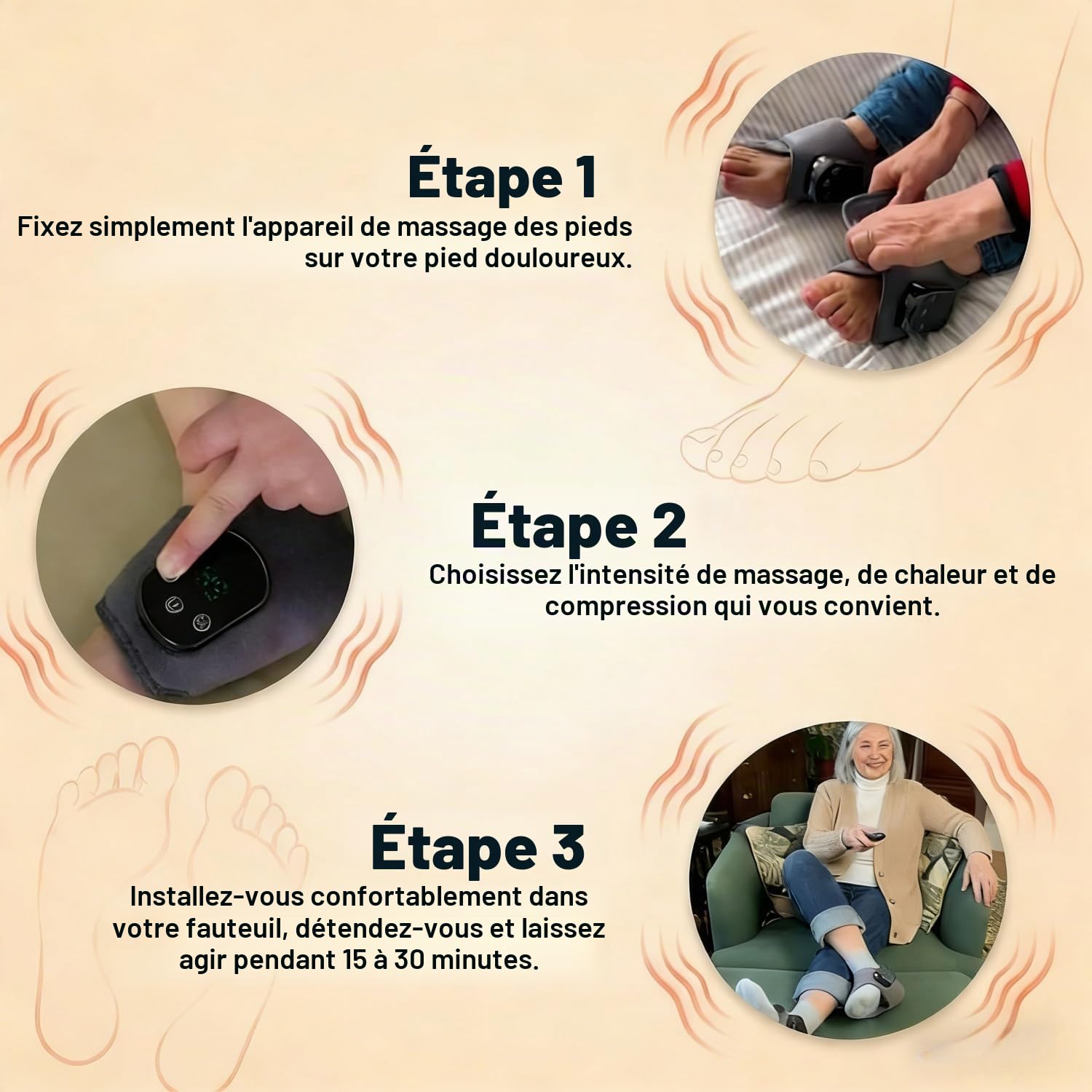 Lot de 2 masseurs électriques 3 en 1 pour pieds et chevilles - Vainqueur du test pour les douleurs neuropathiques