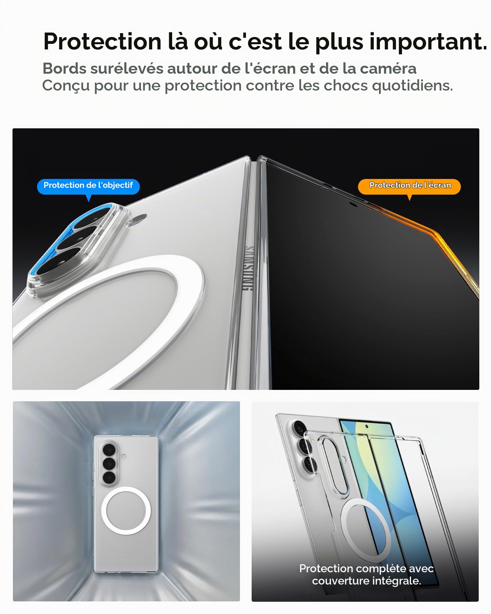 Spigen Pack Air Skin MagFit - Coque Transparente & Protection d'Écran pour Samsung Z Fold 8 Ultra