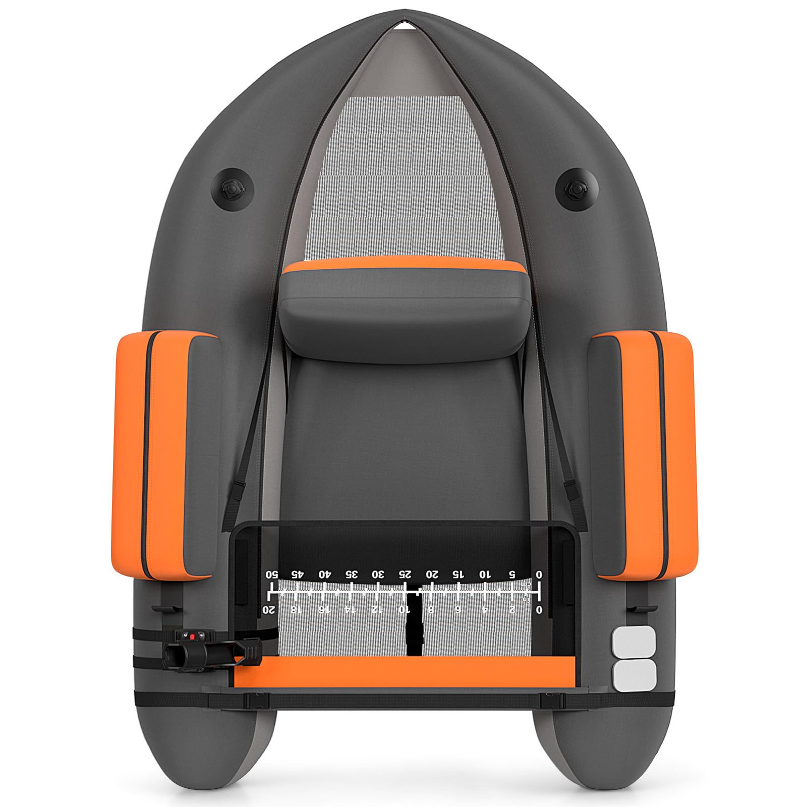 GYMAX GYMA Gommone da Pesca Gonfiabile, Barca da Pesca Portatile a Mosca con Cinghie Regolabili, Portata 160 kg, Pompa, Righello per Pesci, Tasche Portaoggetti, Pagaia, Supporto