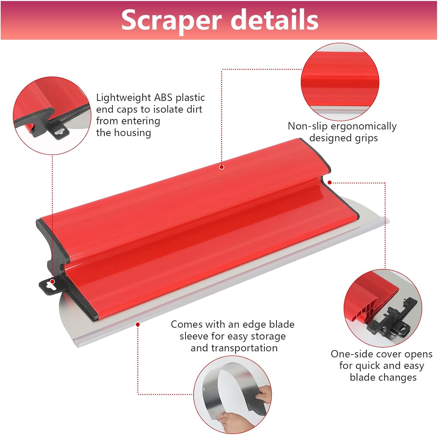 3Set Drywall Skimming Blade 10/16/24inch Skimming Blade with 0.35mm Precision Blade Stainless Steel Skim Coating Tool For Gyprock, Drywall And Wall-Boardrd, Ergonomically Designed Grip