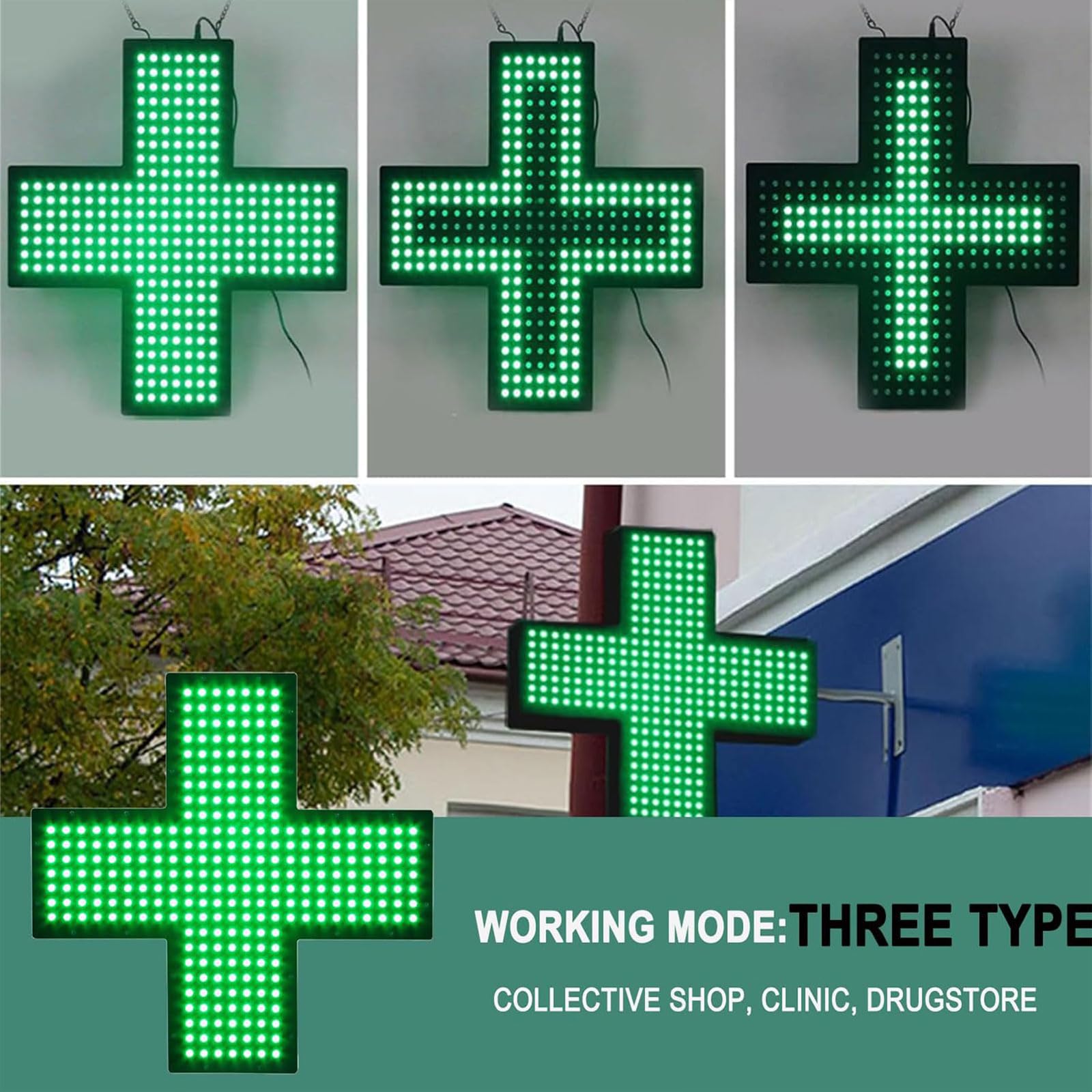 Lámpara Cruz Interior De Farmacia, Cartel Cruz Neón LED Clínica | Con Interruptor De Tirón & 3 Modos De Iluminación, Luz LED Vívida, Para Tienda, Escaparate, Clínica, Farmacia(30*30cm)
