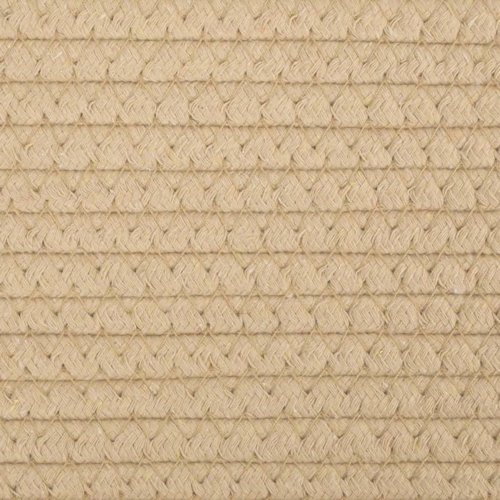 Aufbewahrungskorb Set 2 Stk. Beige und Weiß Ø28x28 cm Baumwolle, Dekokorb, Flechtkorb, Organizer, Spielzeugkorb, Dekoration für Wohnzimmer, Schlafzimmer, Regal und Schrank