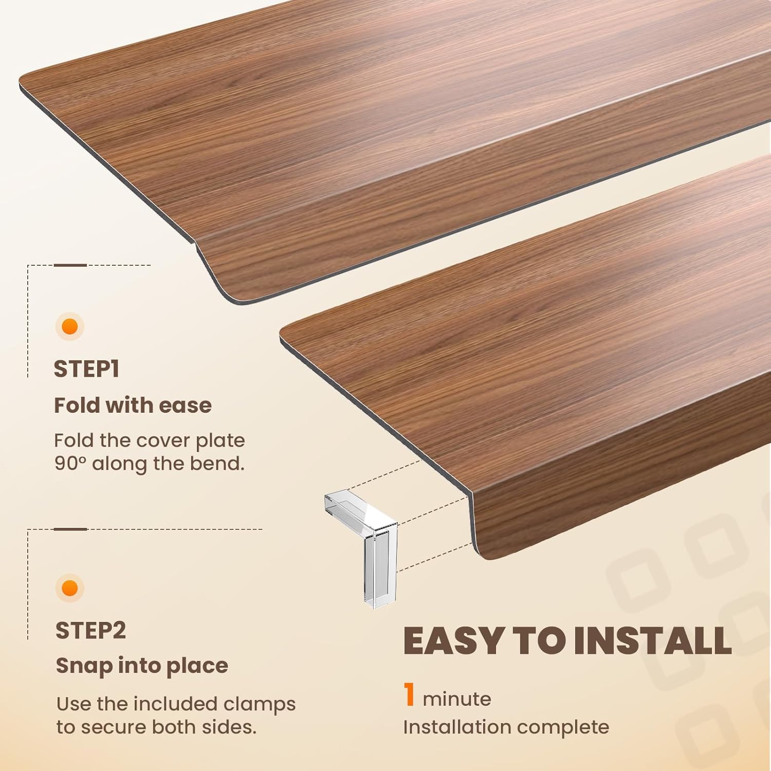 5 Pcs PVC Wire Rack Covers, Wire Shelf Covers for Pantry, 0.29in Thick Removable Closet Shelves (Walnut, 30×12×2in)