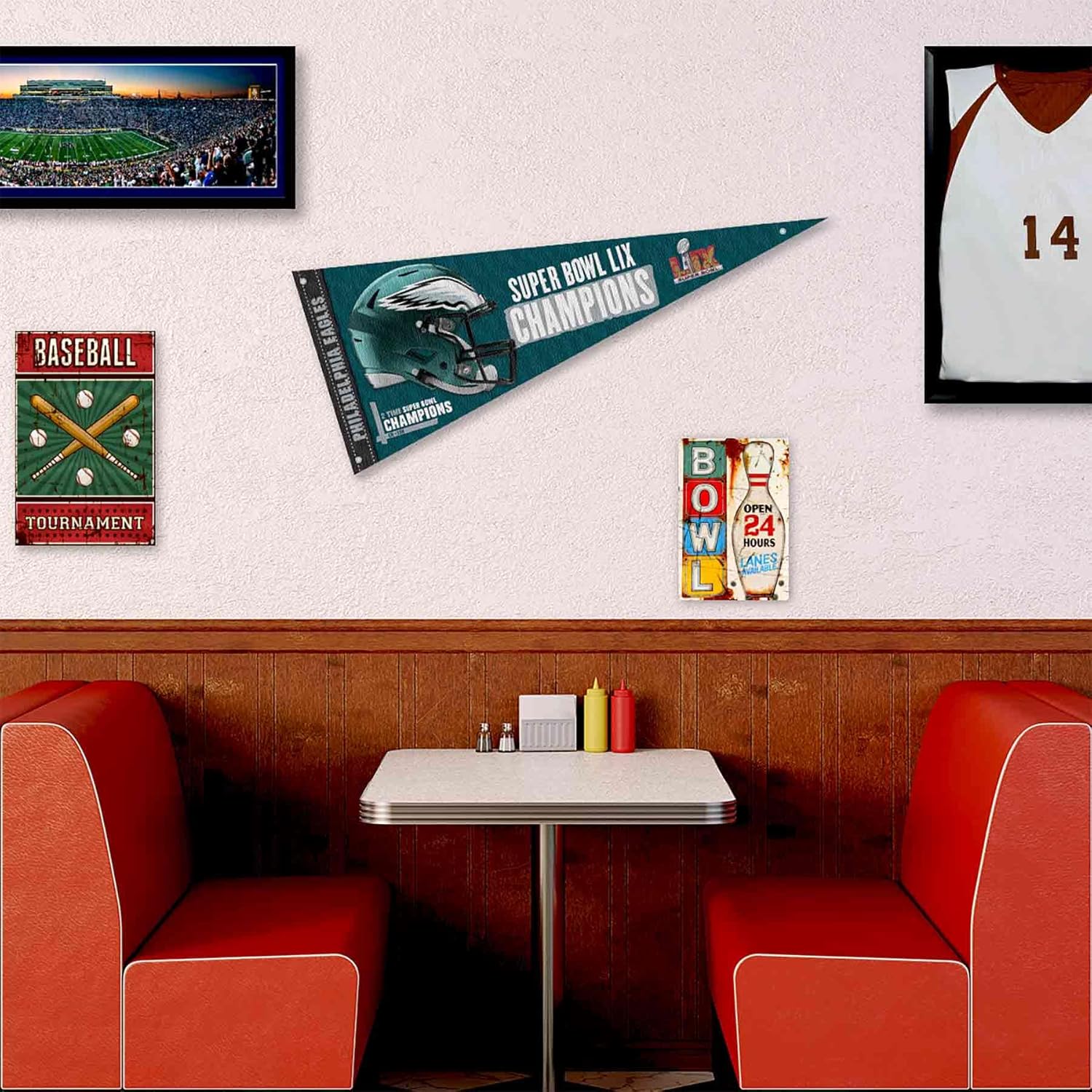 Philadelphia Eagles Super Bowl Champions Pennant Banner and Wall Tack Pads - Image 3
