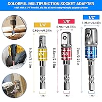 Vista 2 de Juego de extensión de broca flexible de 19 piezas, vástago hexagonal de 105 ° de ángulo recto, 3 piezas de adaptador universal de enchufe de 1/4 3/8