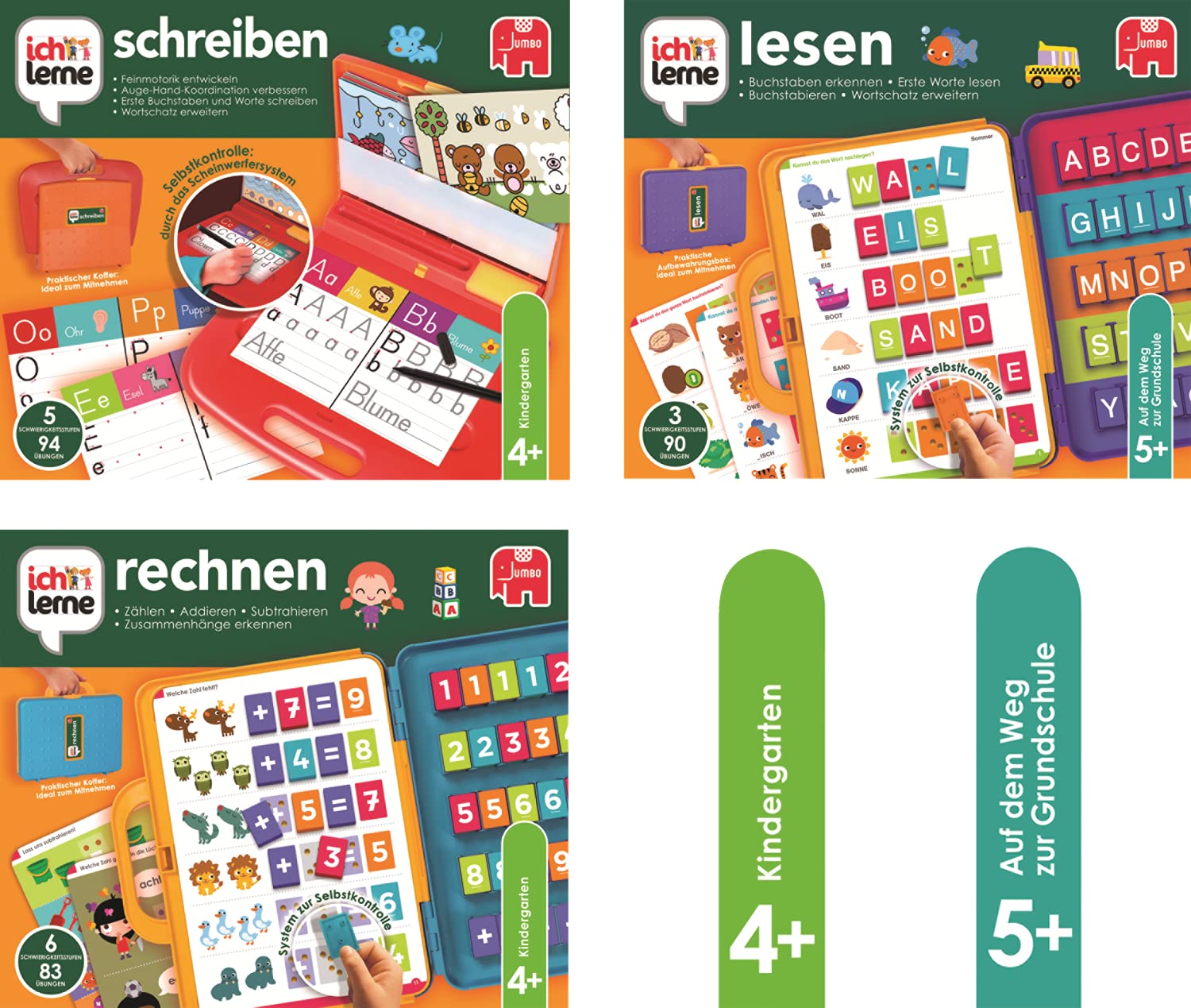 Jumbo Spiele J'apprends calculer - Jeu éducatif pour Les Enfants à partir de 4 Ans pour 2 à 4 Joueurs.