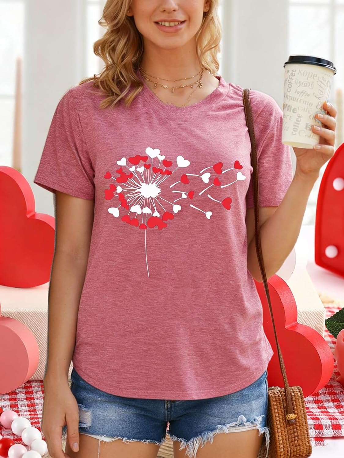 Valentines Day Shirts Women Cute Heart Shirts Valentines Day Gifts Tops - Image 2