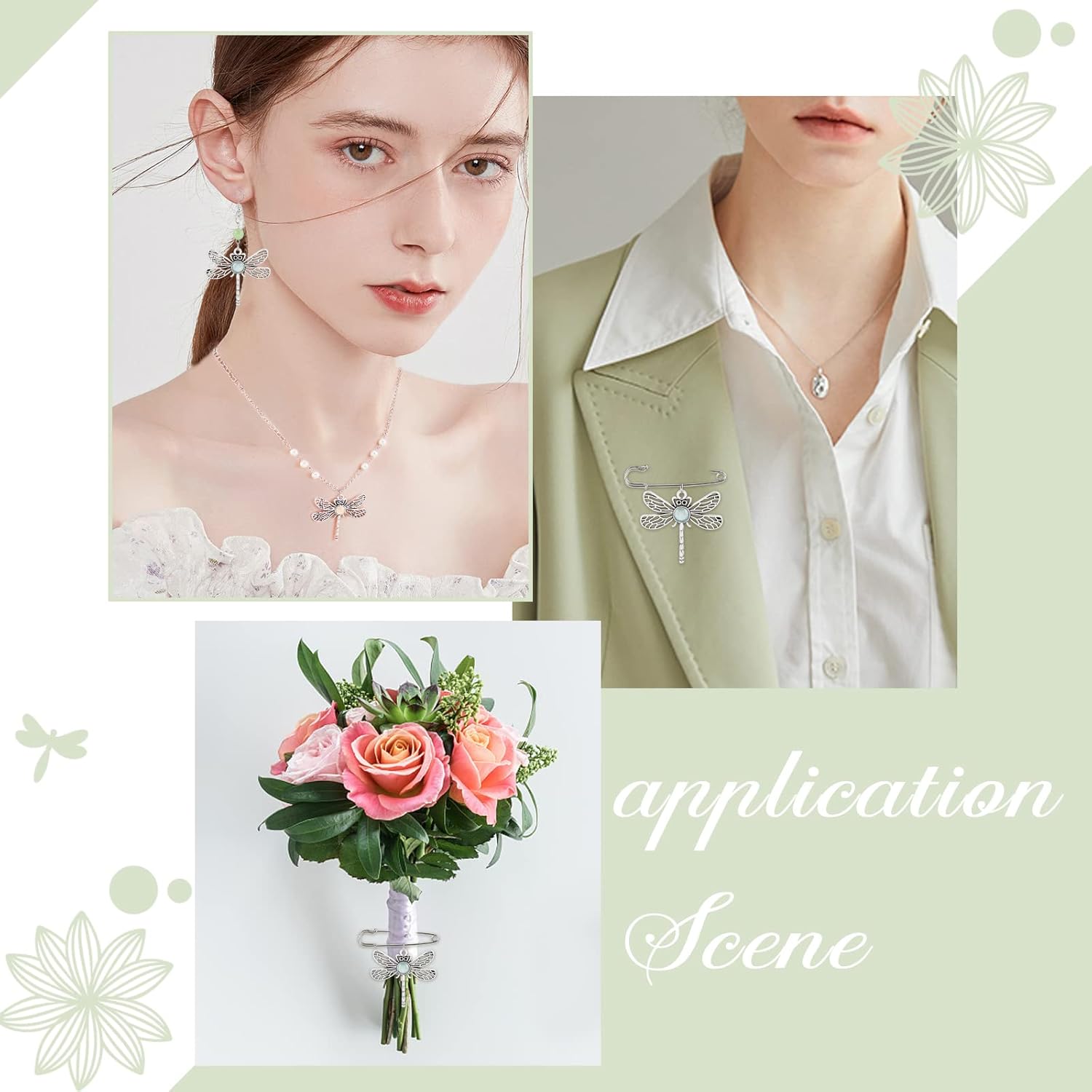 PH PandaHall 125pcs Dragonfly Pendant Trays, 60pcs Animal Cabochon Bezels Tibetan Alloy Blank Bezel Base with 65pcs 8mm Round Glass Cabochon Dome for Bouquet Graduation Photo Charm Jewelry Making - Image 4