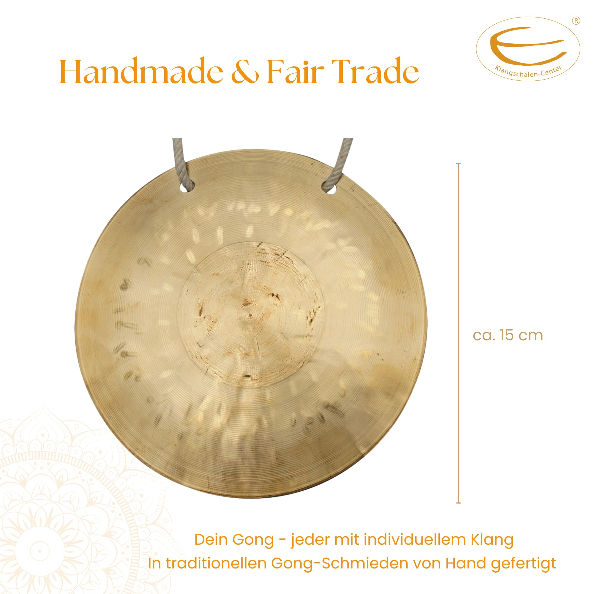 Original Feng Gong, Wind Gong aus China 15 cm, inkl. Holz-/ Baumwollklöppel -7016- …