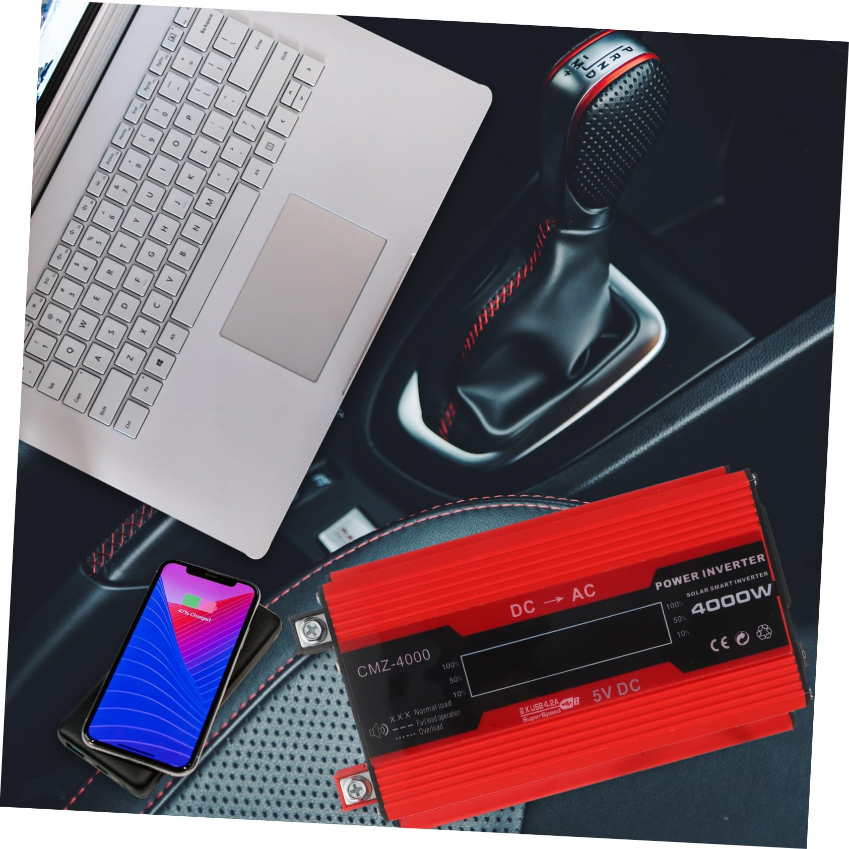 1set Inverter Potenza Con Display Lcd e Doppia Usb Adattatore Per Auto e Camper Per Viaggi e Attività All Aperto
