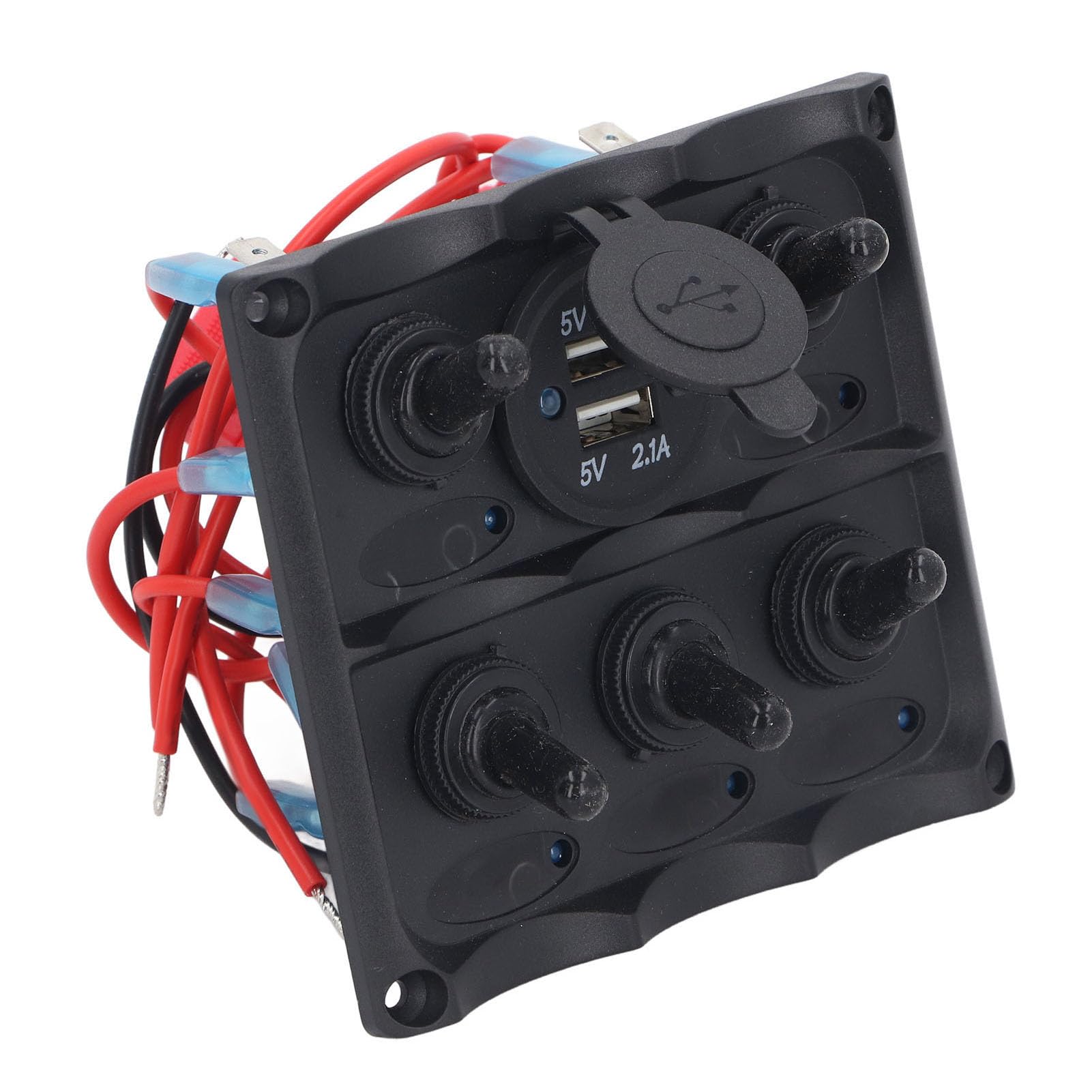 Panel Przełączników Kołyskowych 5-krotny, 12–24 V, 2 Porty USB Do