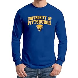 UGP Campus Apparel AL02 - Pittsburgh Panthers Arch Logo - University Sports Team Long Sleeve T Shirt - Medium - Royal