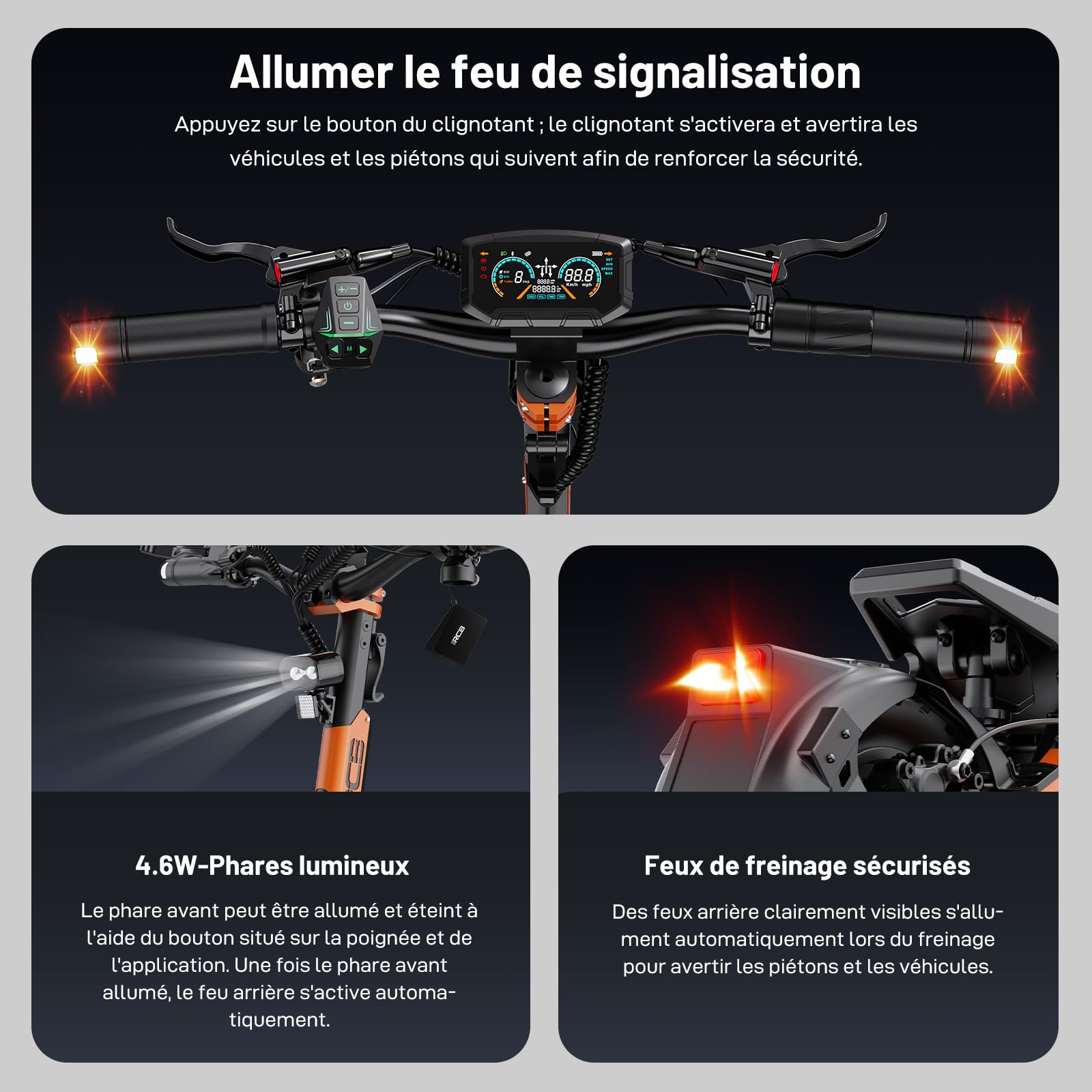 RCB D7 Max Trottinette Électrique Adulte,Moteur 3600W piek（1800W x2）