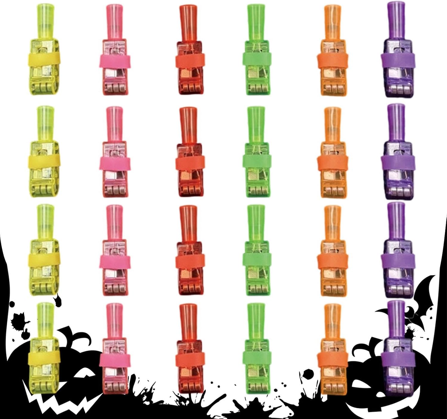 Kids Halloween Finger Lights, Mini Projection Toy, Classroom Pack 24 Pieces