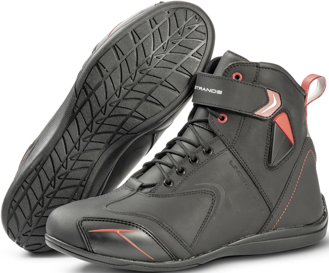 Sport Scarpe da moto impermeabili, nero/rosso, 44