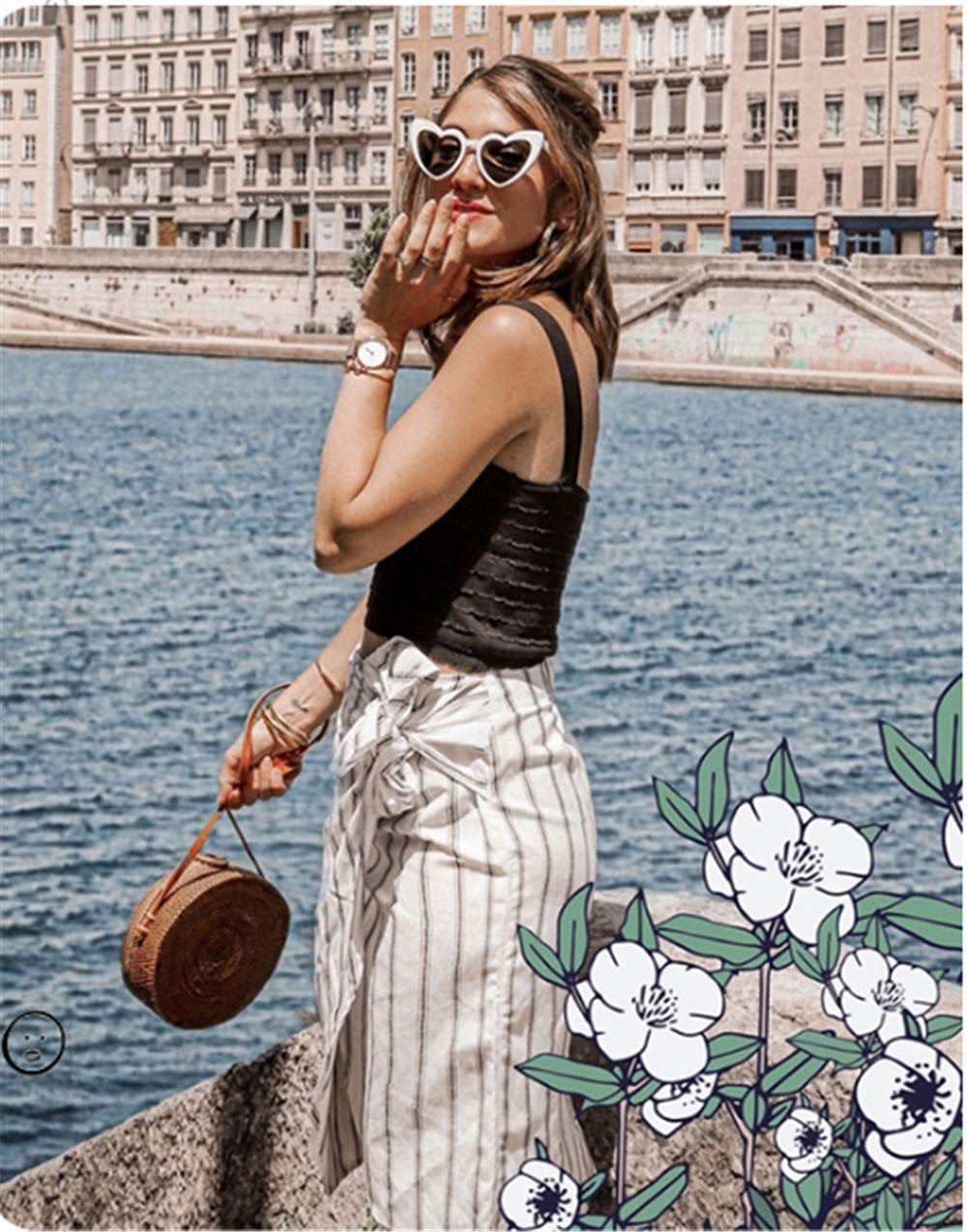 Amore, occhiali da sole con montatura in bianco in nero-grigio, occhiali da sole peach cuore, spiaggia, surf, viaggi, occhiali da sole da donna street photo