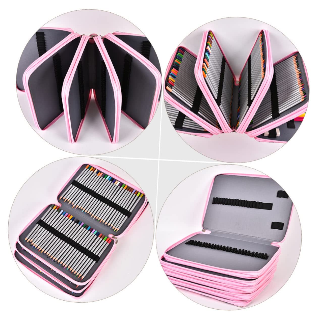 OSALADI Trousse à Crayons Emplacements Sac de Rangement Pratique Élégant pour Crayons à Dessin Capacité pour Étudiants Artistes