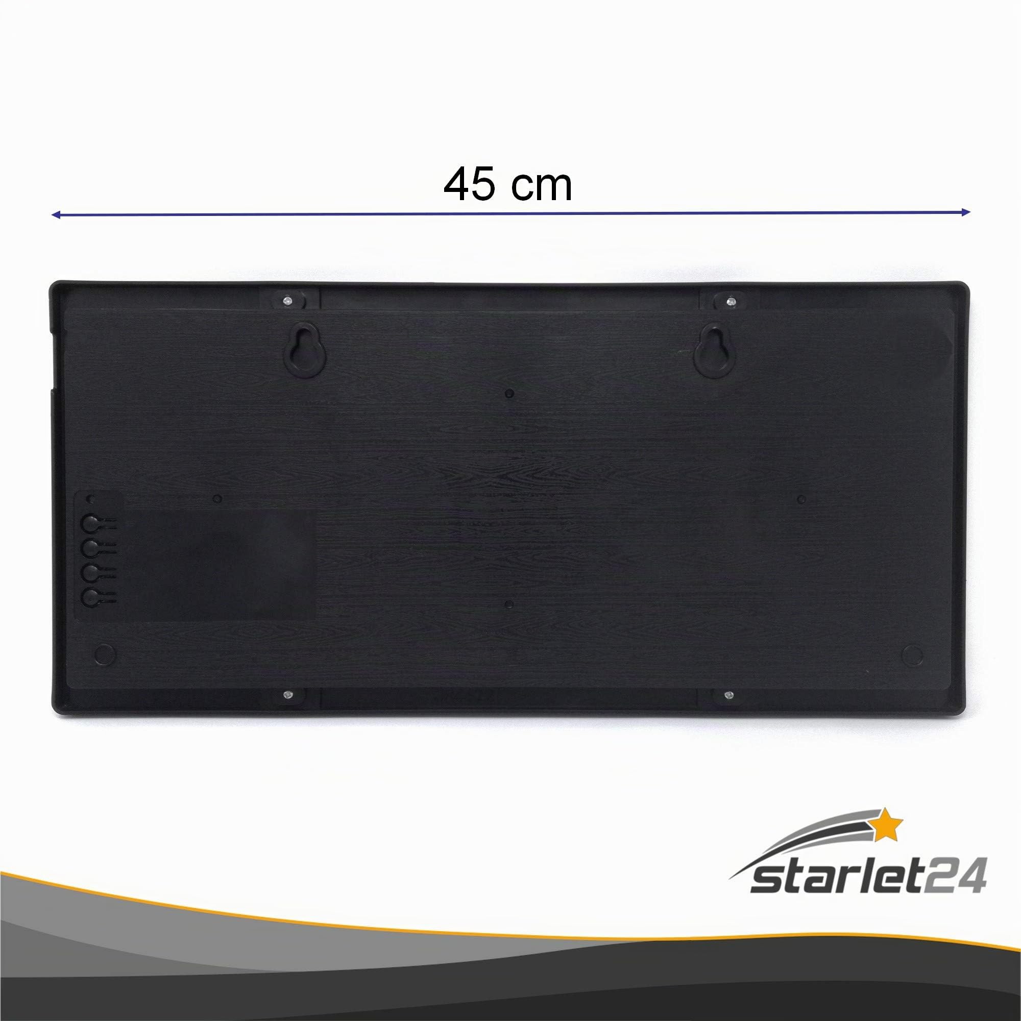 Starlet24 Orologio da parete a LED con data e temperatura, grande display a LED 45 x 22 cm (JH4622), di colore blu