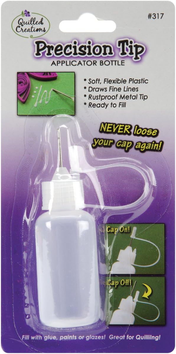 Quilled Creations Empty Precision Tip Glue Applicator Bottle, Multi-Colour, 2.54 x 7.62 x 15.24 cm