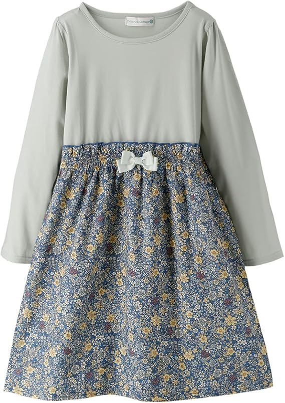 Amazon キャサリンコテージ 女の子 長袖 花柄プリントドッキングワンピース Qs060 Yups12 ワンピース チュニック 通販