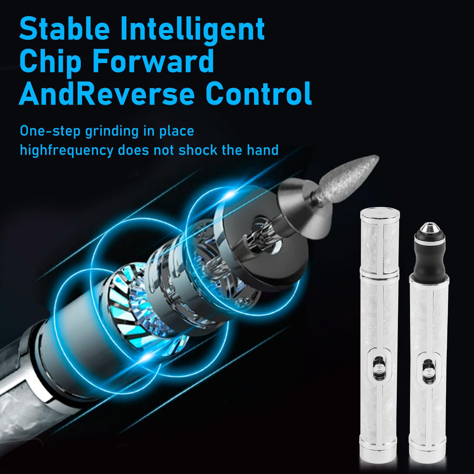 Electric Nail File for Thick Toe Nails with 18 Grinding Heads 20000RPM 4 Adjustable Speed Quiet Portable Rechargeable E File for Gel/Acrylic Nails Hard Cuticles Home Travel Use - Image 3