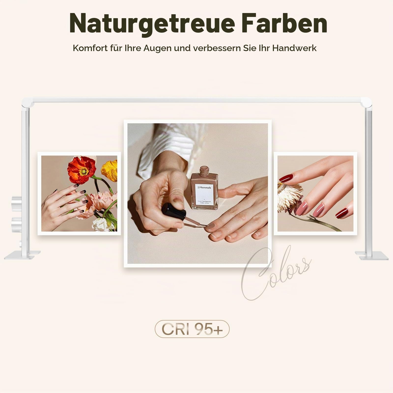 Halbmond-Lampe 80cm Nail Desk Lampe 3 Modi 3000K-6000K Dimmbare LED Maniküre Licht, Nageltisch Lampe, Schreibtischlampe für Nail Tech, Wimpernverlängerung, Tattoo, Augenbrauen