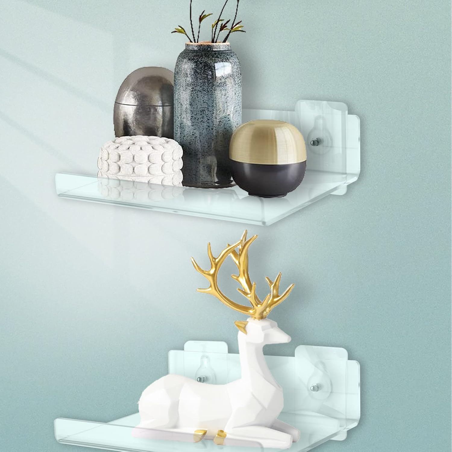 Floating Acrylic Shelves, Acrylic wall shelf, 8X6 Inch