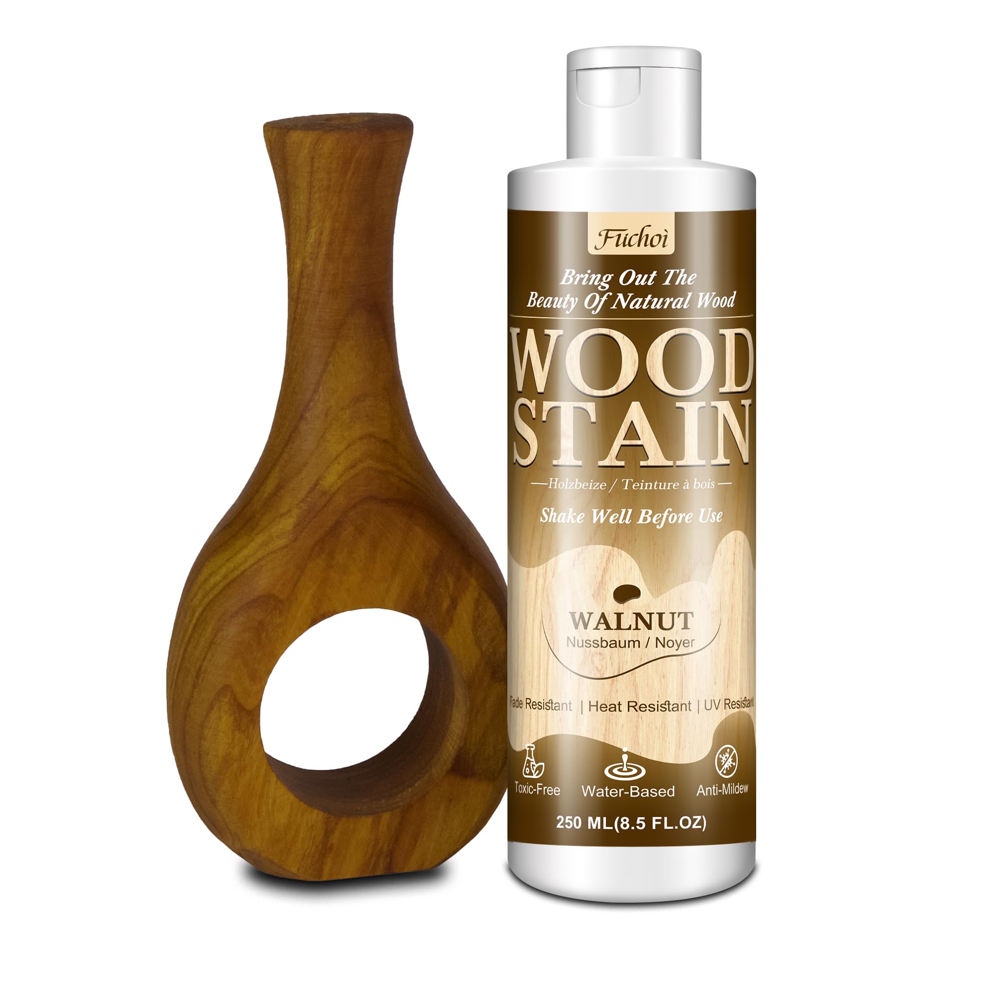 Tinte a base - Palisandro | 250 ml Barniz base agua para muebles de madera interior y exterior, puertas, ventanas, armarios, no tóxico, resistente a tintes — view 11
