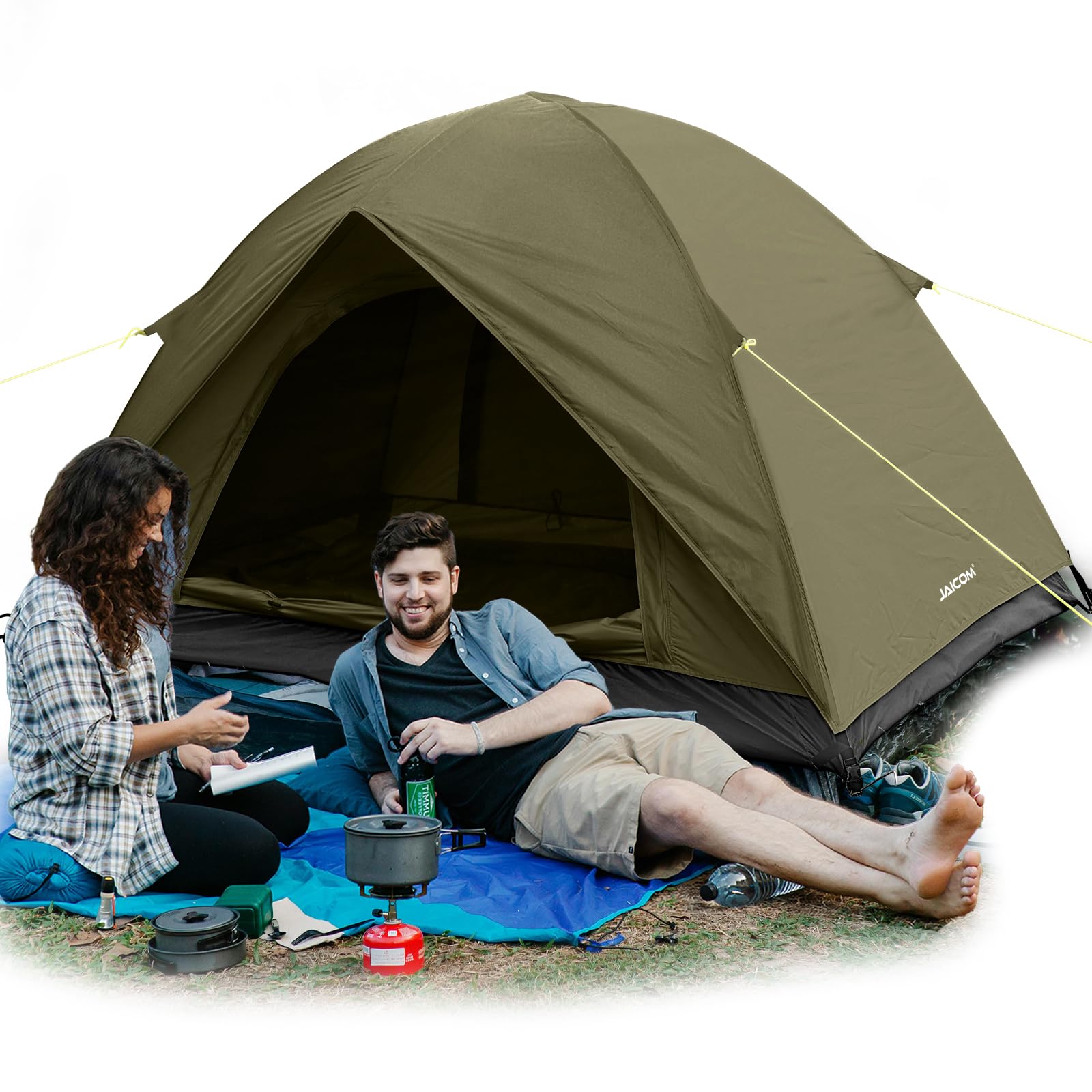 Tent, 2-4 Man Tents for Camping, 4 Seasons Waterproof & Windproof Dome Tent, Ultralight, Easy Setup for Outdoor, Backpacking, Hiking, Camping, Garden