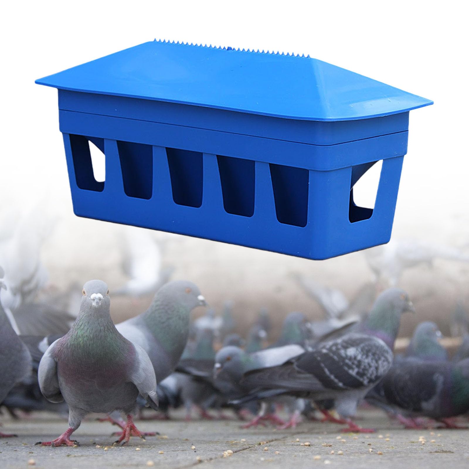 Automatischer Futterspender für Tauben mit 12 Futterlöchern und großer Kapazität von 3,2 kg für effiziente Vogelpflege