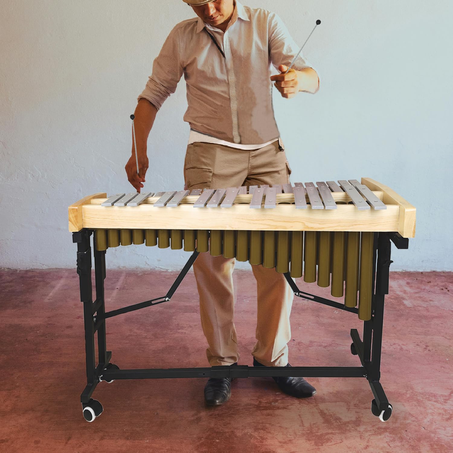 ENNBOM 37 Note Glockenspiel For Beginners Natural Aluminum Xylophone with Mallets and Support Stand Professional Glockenspiel