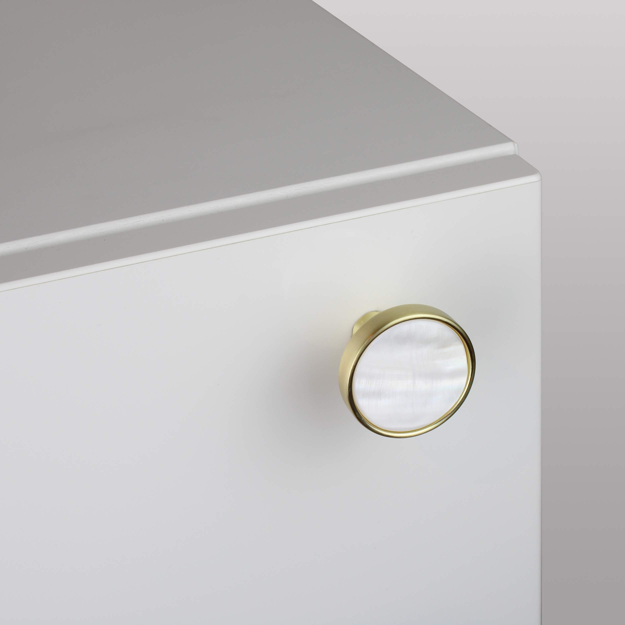 Natural Goods Berlin 10x tirador para muebles PERLE, pomo para muebles, tirador de armario, pomo para cajón, cómoda, aparador, frente de cocina y puerta (Nácar blanco)