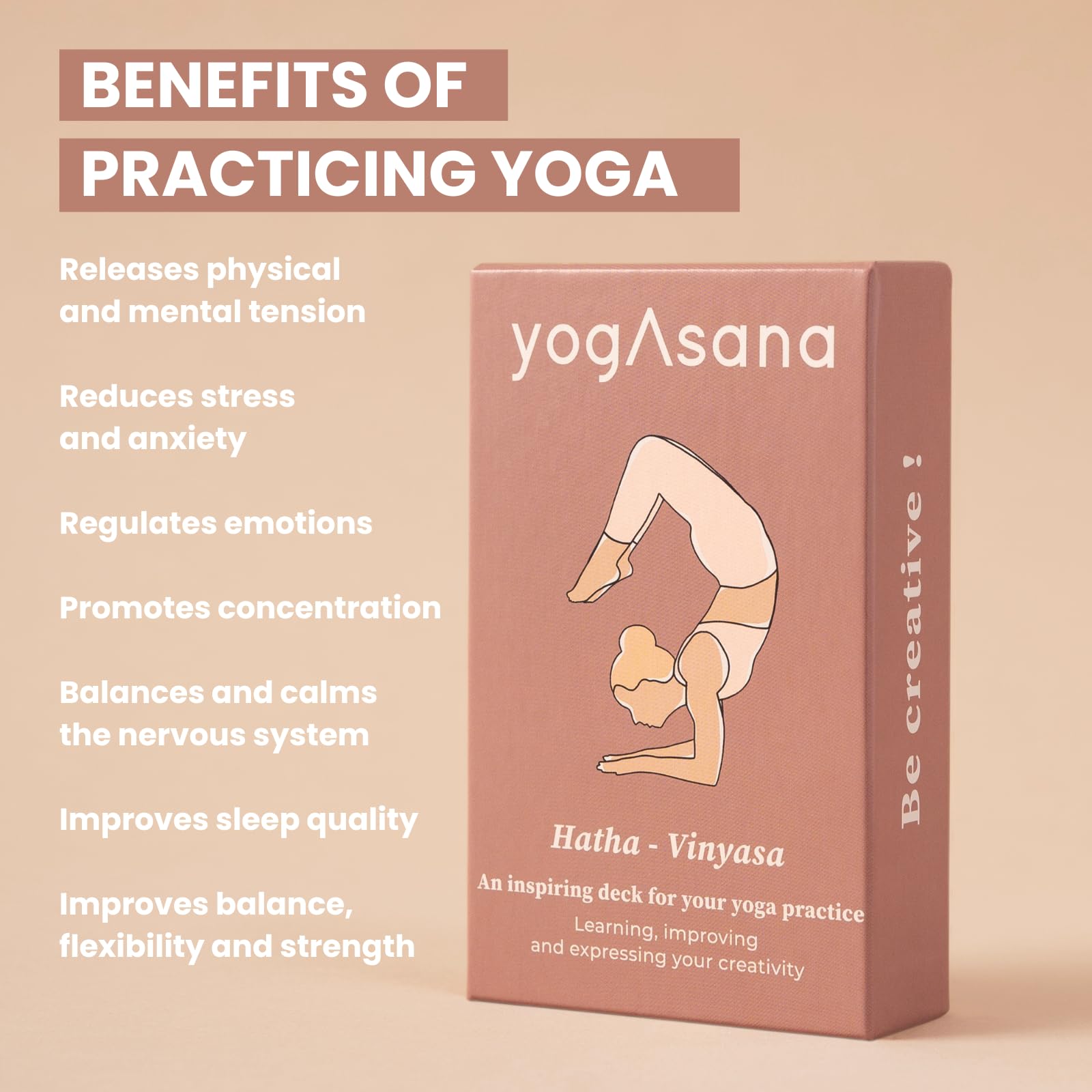 yogAsana Yoga Cards Hatha Vinyasa, 80 Cards in English, Yoga poses cards for All Levels - Image 2