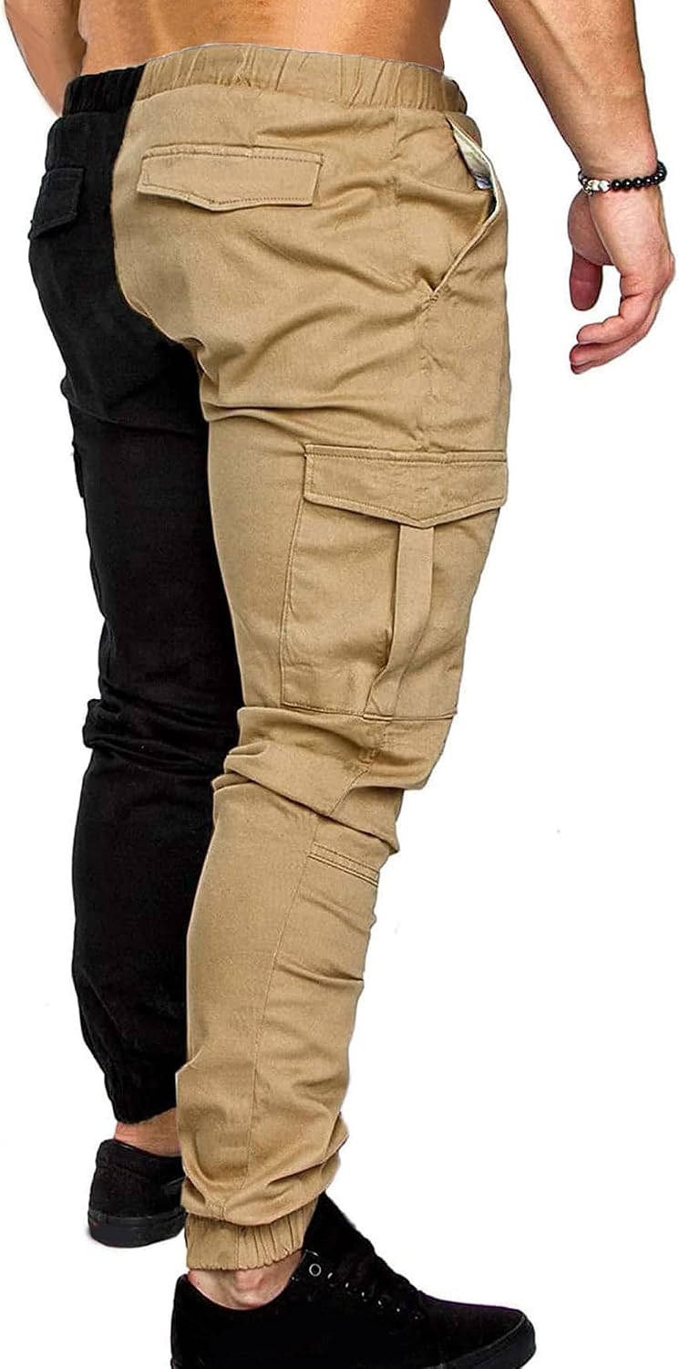 Men's Color Block Stylish Joggers Pants Elastic Waist Comfort Sweatpants Pants Casual Lightweight Outdoor Trousers