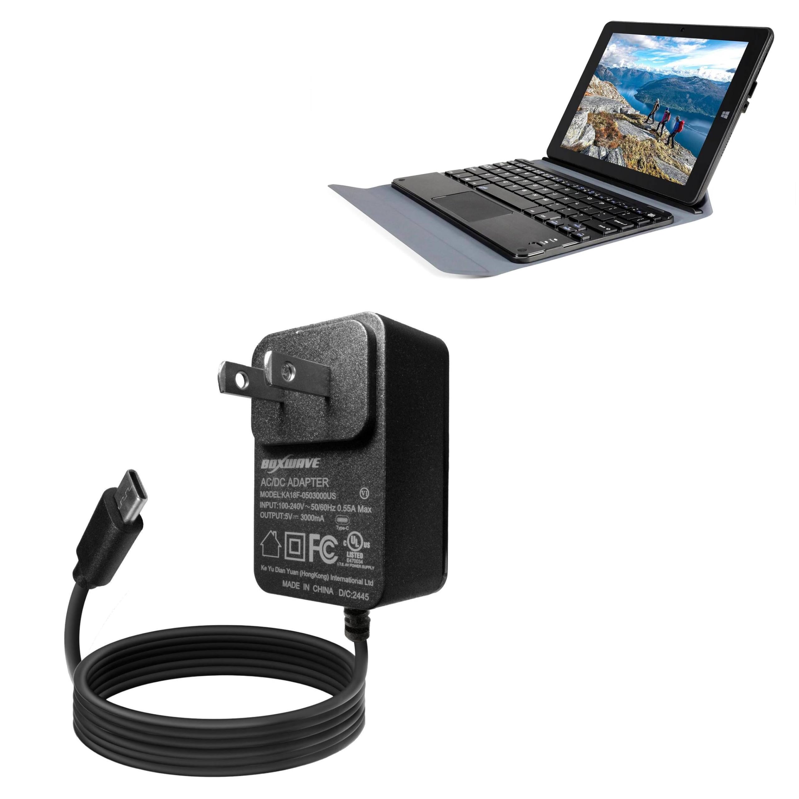 BoxWave Charger Compatible with Tibuta Windows 11 Tablet W100 (8.9 in) - Wall Charger Direct (15W), Rapid Charge Your Device with Built-in 6ft Cable