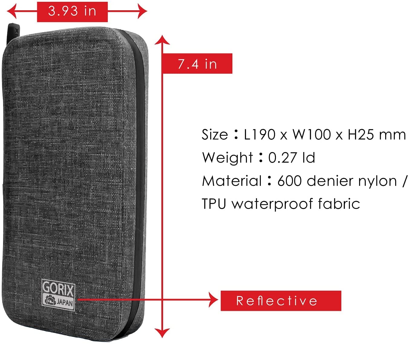 GORIX Cycle Wallet Pouch Bag Custodia impermeabile per cellulare Road MTB Bike(BKPW)(edizione globale)(Rifletti il ​​grigio)