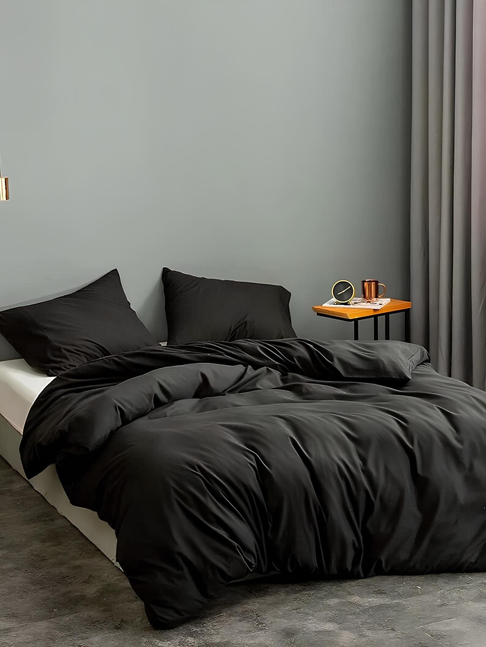 Funda de edredón de algodón King INDACORIFY boho negra para cama de 150