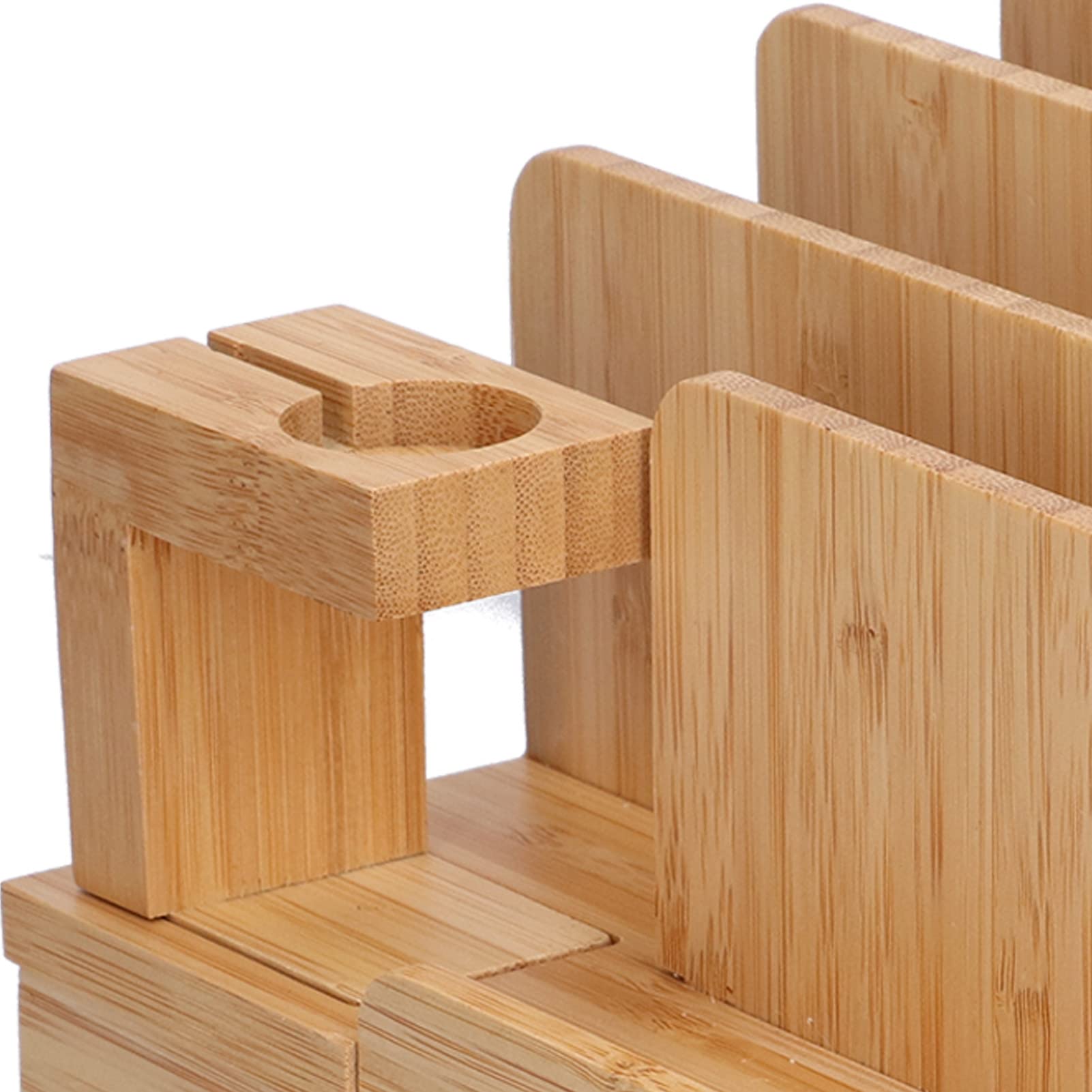 Stazione di Ricarica Per Dispositivi Multipli con 5 Porte USB a 6 in 1, Organizer Per Stazioni di Ricarica in Legno Per Telefoni Cellulari, Supporto da Scrivania Per Caricabatterie Per Telefono Cellul